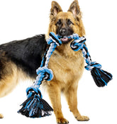 Bmag Dog Rope Toy with five knots, sturdy chew for medium and large dogs.