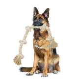 Bmag dog rope toy heavy-duty 5-knots beige promotes durable chewing and interactive play