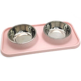 BNOSDM pink stainless-steel bowls for small pets, easy to clean.