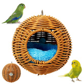 BNOSDM rattan bird nest with round weave provides a cozy resting space.