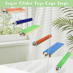 BNOSDM sugar glider platform wood provides a sturdy resting and playing surface.