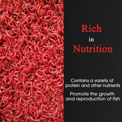 Close-up reveals vivid red-orange hues from BNYEE blood worms.