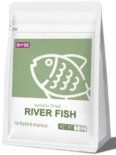 BNYEE dried river fish 7oz packaging-front, protein-rich natural treat for turtles and reptiles.