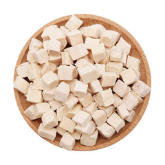 BNYEE freeze-dried chicken treats in 8oz bag; high-protein reward for pets