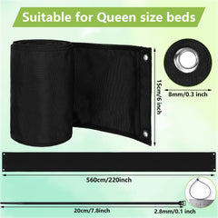 Boao under-bed blocker with black zip ties secures around bed legs.