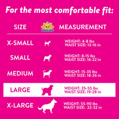 Bodhi Dog adjustable fasteners for a secure large-breed wrap