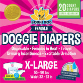 Bodhi Dog disposable female diapers with a super absorbent core for quick moisture control.