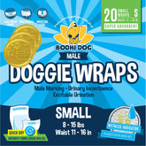 Bodhi Dog disposable male diaper wrap on a small dog for secure incontinence management