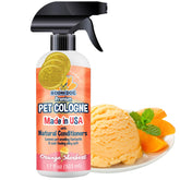 Bodhi Dog Orange Sherbet Cologne bottle showing the fresh deodorizing scent for pets.