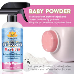 Bodhi Dog Premium Cologne applied to a cat for gentle deodorizing spray
