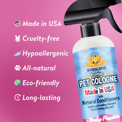 Bodhi Dog Premium Cologne applied to a dog after use for a fresh scent