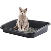 BOHESI extra-large litter box front view with easy access for seniors and large cats.