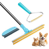 Bolfie 3-in-1 carpet rake with long-handle cleans pet hair effectively on fabrics.