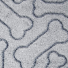 Close-up of the gray Bone Dry blanket showing plush texture for comfy rests.