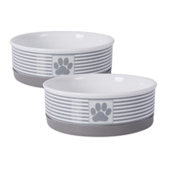 Bone Dry paw-patch ceramic bowl with non-slip base for mess-free meals.