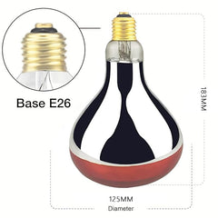 BONGBADA R40 250W bulb close-up shows red painted glass heat focus