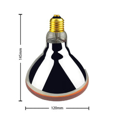 BONGBADA red heat lamp with beaded diffuser for softer warmth on pets.