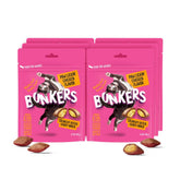 Bonkers Paw Lickin' Chicken bag front view, crunchy exterior and gooey center.
