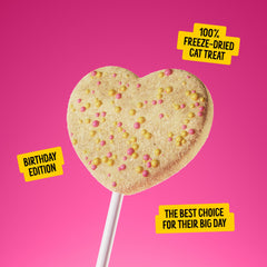 Bonkers Purrpops Birthday Edition freeze-dried chicken provides a savory, high-protein snack