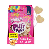 Bonkers Purrpops Birthday Edition stick with real chicken for a tasty cat treat