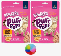 Bonkers Purrpops Chicky Licks on-pack bonding moment