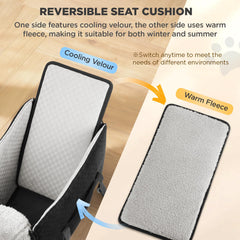 BONTHEE seat includes adjustable safety belt for secure harness attachment.