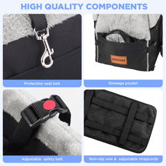 Bonthee dog seat folded design with storage pockets keeps essentials organized.