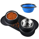 Bonve Pet double bowls with no-spill base for clean feeding areas.