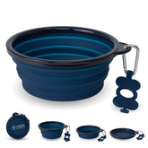 Bonza 50 oz navy blue collapsible dog bowl ready for long hikes