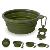 Bonza collapsible dog bowl in closed form for compact storage and travel