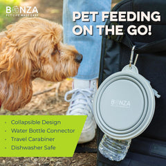 Bonza collapsible dog bowl in flat-pack view for easy packing
