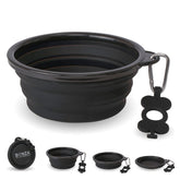 Bonza collapsible dog bowl folded flat for compact travel storage