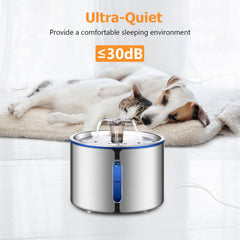 BOORCA cat fountain stainless steel bowl for easy cleaning and durability