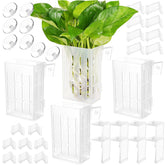 Borlech upgraded large aquarium plant holder side view with hook option for stable rimmed tanks.