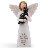 BORLESTA cat memorial angel figurine in black for remembrance on display