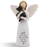 BORLESTA dog memorial angel figurine in black, a comforting keepsake for pet loss.