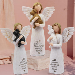 BORLESTA dog memorial gift angel statue offers warmth on desk or shelf.