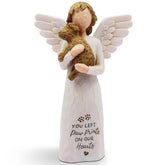 BORLESTA dog memorial gift hand-painted figure with a comforting angel for remembrance.