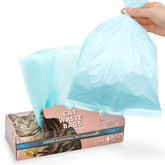 BOS odor-sealing cat poop bags in blue, 60-pack, for odor control during waste disposal.
