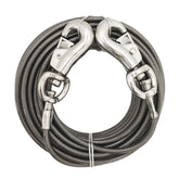Boss Pet Prestige 40ft tie-out cable ready for secure outdoor exploration with large dogs.