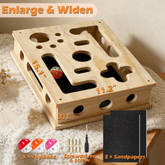Botumiy Cat Nail File Maze with three bell balls for interactive stimulation.