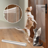 BouncyBarks door protector 40x16 guards doors from pet scratches with clear, residue-free film.