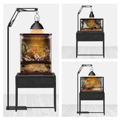 Sturdy all-metal construction supports large heat lamps securely