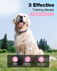 BOUSNIC dog collar receiver shown for weather-resistant training sessions.