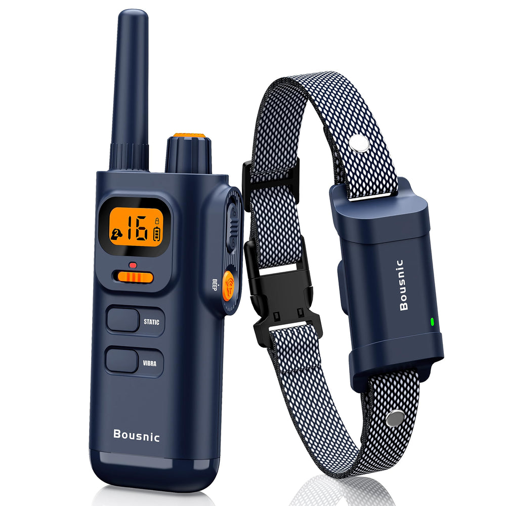 BOUSNIC dog shock collar with remote enables precise training indoors and outdoors with extended range.