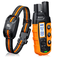 Bousnic dog shock collar with remote for training and behavior shaping.