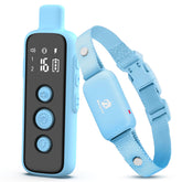 Bousnic shock collar blue front view with remote for training