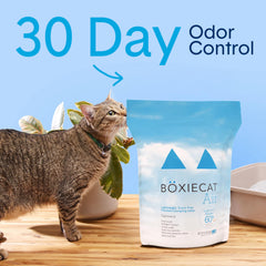 Boxiecat lightweight plant-based litter for easy lifting and pouring.