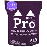 Boxiecat probiotic litter shows 40-day odor control with proactive odor reduction.