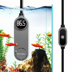 Boxtech 50W mini aquarium heater, front view showing compact design for small tanks.